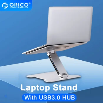 Складная подставка для ноутбука ORICO USB3.0, Алюминиевый рабочий стол, Подставка для ноутбука, Охлаждающие аксессуары для настольных ноутбуков macbook pro