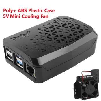 Черный Поли + АБС Пластиковый Корпус Mini 5V PWM Controllable Fan RPI 4 Model B Shell HAT Для Raspberry Pi 4B