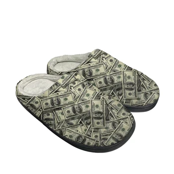 Горячие и Крутые модные хлопковые тапочки на заказ в долларах США, мужские и женские сандалии, Плюшевая повседневная обувь, сохраняющая тепло, термоудобные тапочки