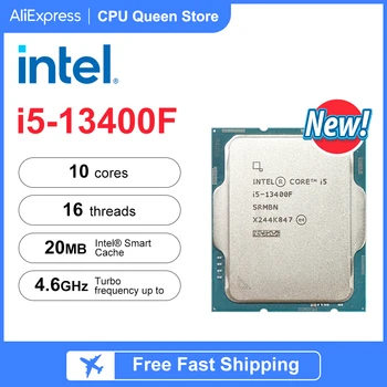 НОВЫЙ процессор Intel® Core™ i5-13400F с 10 ядрами и 16 потоками, 20 Мб кэш-памяти, до 4,60 ГГц LGA1700, поддержка B660 и B760 без вентилятора