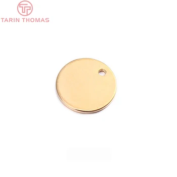 (1406) 10ШТ 20ММ 24К Золотого цвета Латунные подвески с круглым диском на конце Ювелирные изделия Серьги Аксессуары оптом