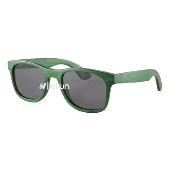 Популярные классические солнцезащитные очки в оправе из натурального бамбука, окрашенные в зеленый цвет, Nilerun для женщин и мужчин