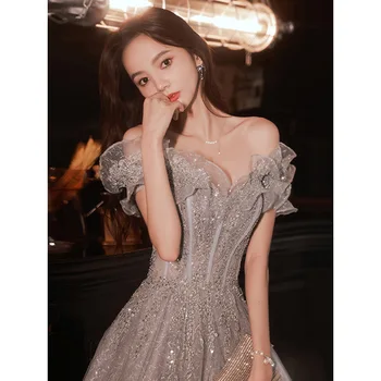 Новое элегантное банкетное вечернее платье с одним плечом, robe demoiselle d'honneur femme courte, винтажное сексуальное платье, макси-платья для женщин
