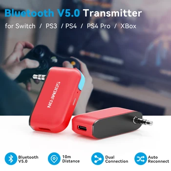 Передатчик SOOMFON Bluetooth 5,0 Беспроводной аудиоадаптер для Nintendo Switch Lite с разъемом 3,5 мм