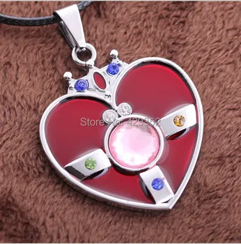 Новое модное ожерелье из японского аниме, высококачественное ожерелье из сплава в форме сердца со стразами, Косплей Neklcae 10 шт./лот