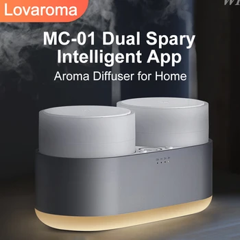 Lovaroma MC-01A Увлажнитель воздуха с двойным Распылением, Ароматический диффузор, Интеллектуальное приложение, Распылительная Расширяющая машина, Металлическая Текстура, использование в помещении