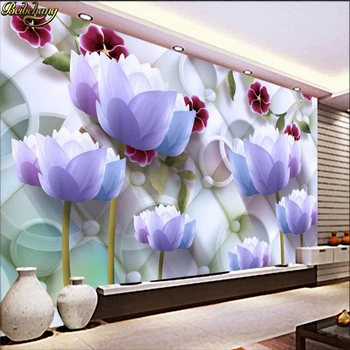 beibehang Пользовательские фотообои большая фреска 3D стерео лотос гостиная спальня модный фон настенные фрески papel de parede