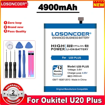 Аккумулятор LOSONCOER 4900mAh U20 Plus для аккумуляторов мобильных телефонов Oukitel U20 Plus