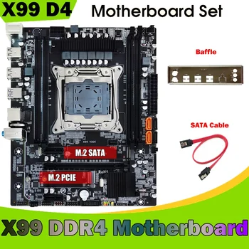 Материнская плата компьютера X99 + Перегородка + Кабель SATA Поддержка LGA2011-3 DDR4 4X32G Для 5820K E5-2678 V3 E5 2676 V3 E5 2696 V3 CPU