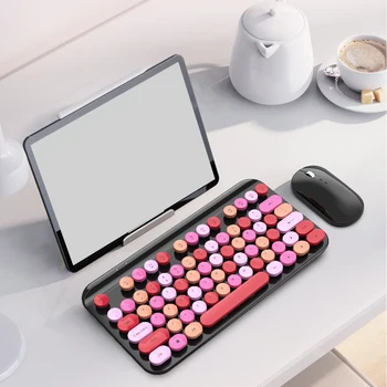 Игровая беспроводная клавиатура с разрешением 1600 точек на дюйм, механическая клавиатура, USB-мышь, офисный набор