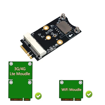 Мини-адаптер A/E с ключом PCI-E к M.2 (NGFF) с разъемом для SIM-карты для модуля WiFi/WWAN/LTE