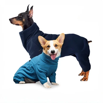 Одежда для собак Осенне-зимняя флисовая куртка на четырех лапах, ветрозащитная и теплая шуба для крупных собак, одежда для ретриверов