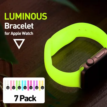 Бесплатная доставка, комплект светящихся ремешков-браслетов для Apple Watch Ultra 49 мм S2/3/4/5/6/7/8 SE Sport Loop Светится в темноте 42/44/45 мм