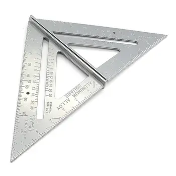 Новая 7-дюймовая Треугольная линейка из алюминиевого сплава с угловыми линейками с точностью 0,1 для плотницких деревообрабатывающих измерительных инструментов # 20
