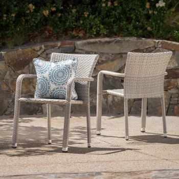Уличные плетеные стулья Vera с алюминиевой рамой, комплект из 2 предметов, Chateau Grey