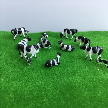 50шт Масштабная модель коровы в масштабе 1: 87 HO, миниатюрная модель сельскохозяйственных животных, корова для макета модели железной дороги, разные позы