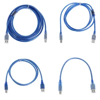 Высокоскоростной Прозрачный Синий Кабель для принтера L43D USB 2.0 от штекера Типа A до штекера типа B Dua