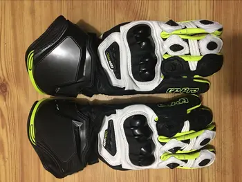 Мотоциклетные длинные перчатки Alpine Leather GP, гоночные перчатки для профессионального вождения, оригинальные перчатки из воловьей кожи