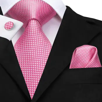Шелковый свадебный галстук в розовый горошек для мужчин, Ручная запонка, Подарочный мужской галстук, Модный дизайн, Прямая поставка для деловой вечеринки, Hi-Tie