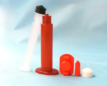 Упаковка ручного шприц-дозатора жидкости для УФ-блока янтарного цвета 500 x 5 куб. см для эпоксидной смолы