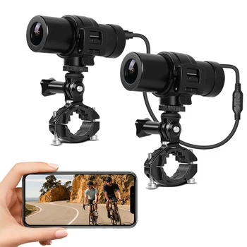 2K Велосипедный Шлем Камера Экшн-Камера для Мотоцикла DVR dash Cam 2 Канала 1080P Вид спереди и сзади WiFi Водонепроницаемый Рекордер