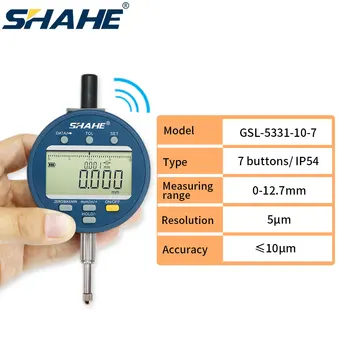Беспроводной Цифровой индикатор SHAHE с разрешением 5 мкм 0-12.7 /25.4/50.8 измерительный прибор с циферблатом IP54/IP65 Измерительные инструменты
