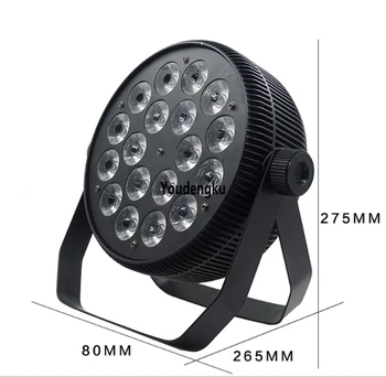 8 штук Par LED 18x15 Вт 5в1 rgbwa сценическое украшение мини светодиодный популярный плоский par светильник на входе и выходе powercon